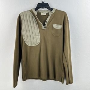 SHE Outdoor Apparel Rhode‎ Wear Womens XL Khaki Chest Elbow Quilted Long Sleeve